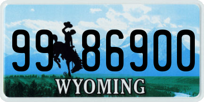 WY license plate 9986900