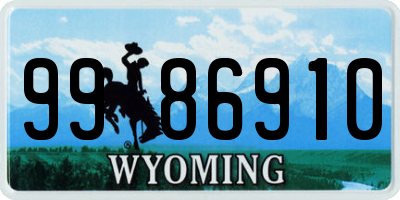 WY license plate 9986910