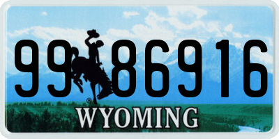 WY license plate 9986916