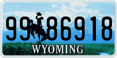 WY license plate 9986918