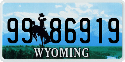 WY license plate 9986919