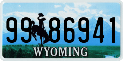 WY license plate 9986941