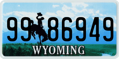 WY license plate 9986949