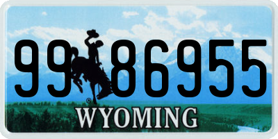 WY license plate 9986955