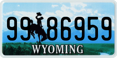 WY license plate 9986959