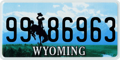 WY license plate 9986963