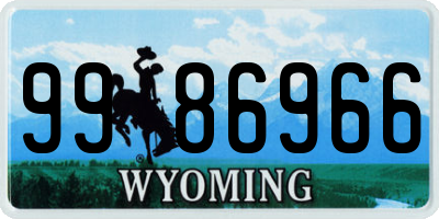 WY license plate 9986966