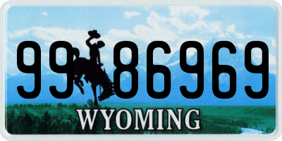 WY license plate 9986969