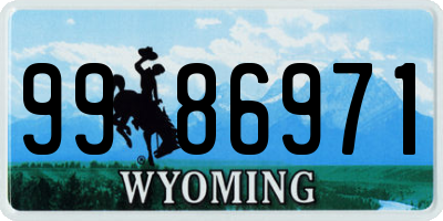 WY license plate 9986971