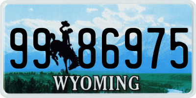 WY license plate 9986975