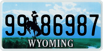 WY license plate 9986987