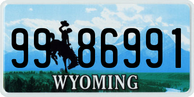 WY license plate 9986991