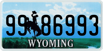 WY license plate 9986993