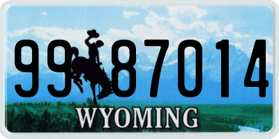 WY license plate 9987014