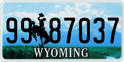 WY license plate 9987037