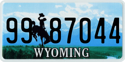 WY license plate 9987044