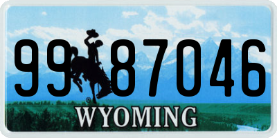 WY license plate 9987046