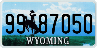 WY license plate 9987050