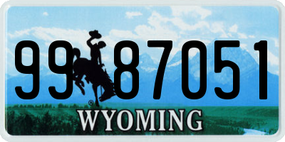 WY license plate 9987051