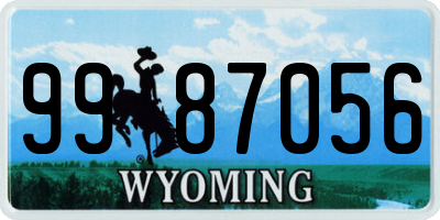 WY license plate 9987056