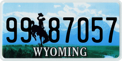 WY license plate 9987057