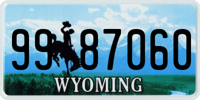 WY license plate 9987060