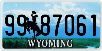 WY license plate 9987061