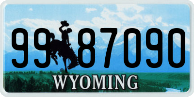 WY license plate 9987090