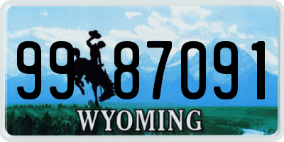 WY license plate 9987091