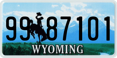 WY license plate 9987101