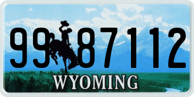WY license plate 9987112