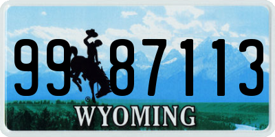 WY license plate 9987113