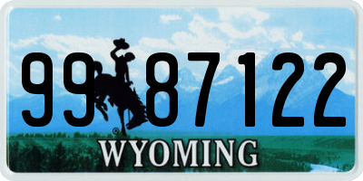 WY license plate 9987122