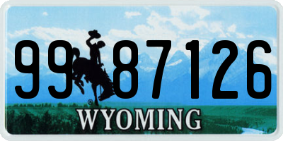 WY license plate 9987126