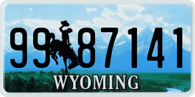 WY license plate 9987141