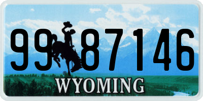 WY license plate 9987146