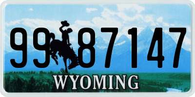 WY license plate 9987147