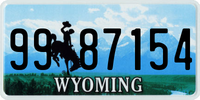 WY license plate 9987154