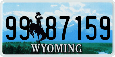 WY license plate 9987159