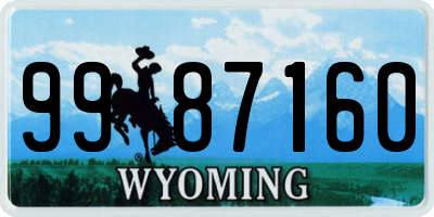 WY license plate 9987160