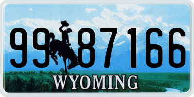 WY license plate 9987166