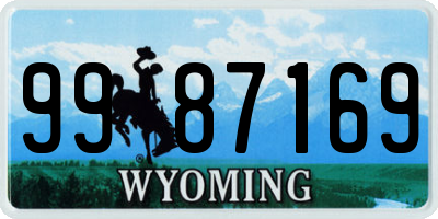 WY license plate 9987169