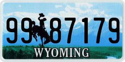 WY license plate 9987179