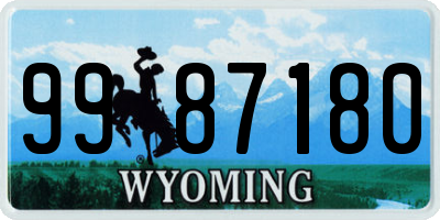 WY license plate 9987180