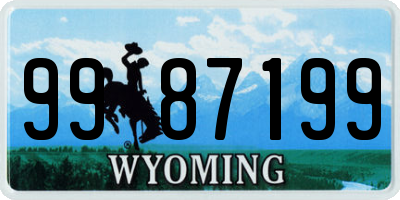 WY license plate 9987199