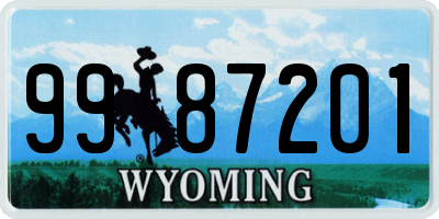 WY license plate 9987201