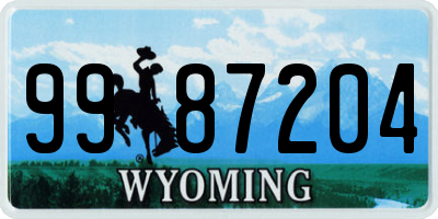 WY license plate 9987204