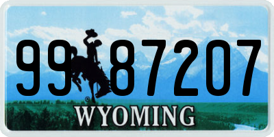 WY license plate 9987207