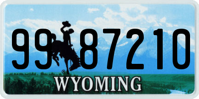 WY license plate 9987210