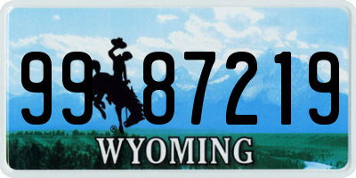 WY license plate 9987219